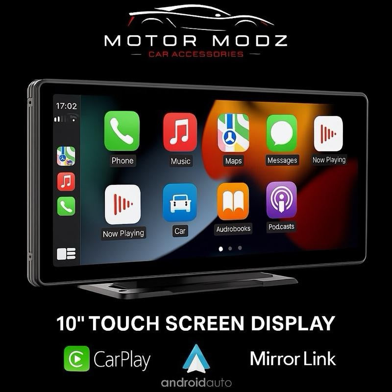MotorModz 2026 10” Wireless CarPlay, Android Auto & Mirror Link Touchscreen